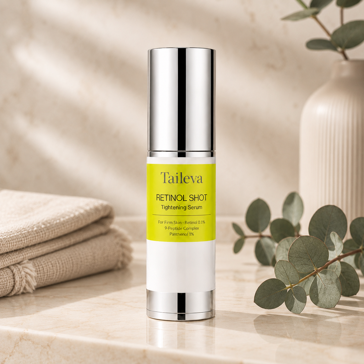 Taileva Retinol Shot on a vanity